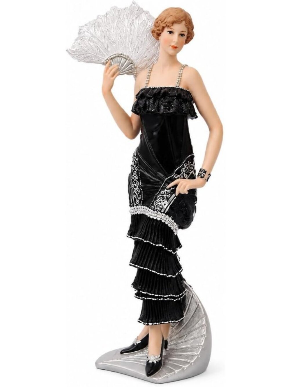 Multicolor Comfy Hour 11 Inch Victorian Lady Figurine Art Flapper Statue Decor